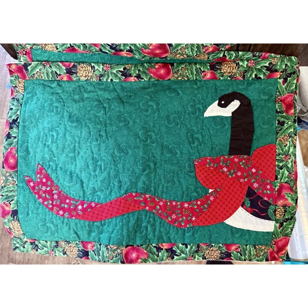 Vintage Winter Goose table runner 54